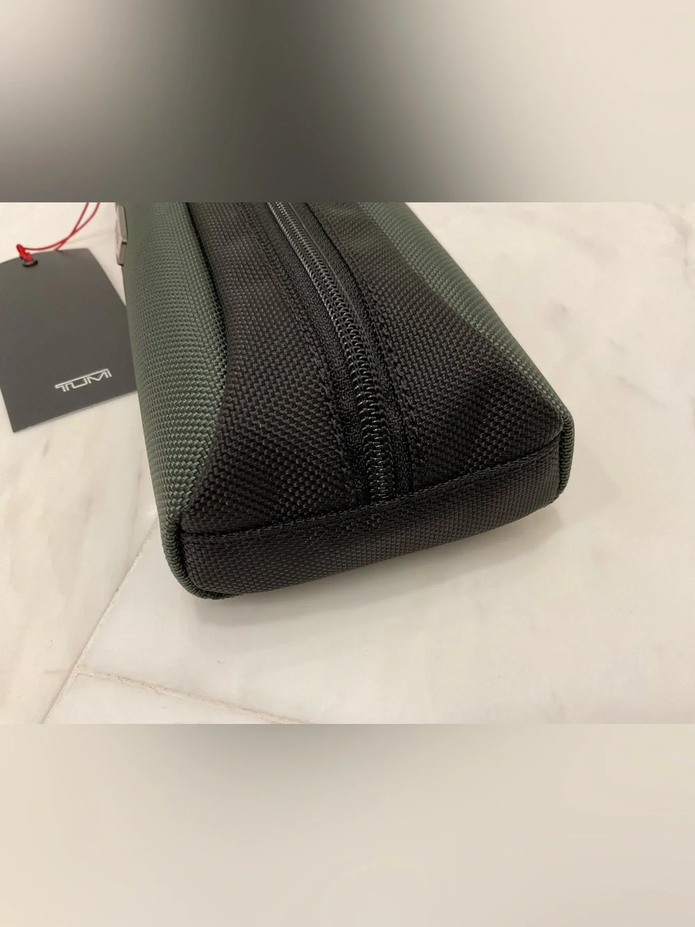 NEW - TUMI Zippered Ballistic Nylon Pencil Case - Cord Pouch - SPRUCE GREEN